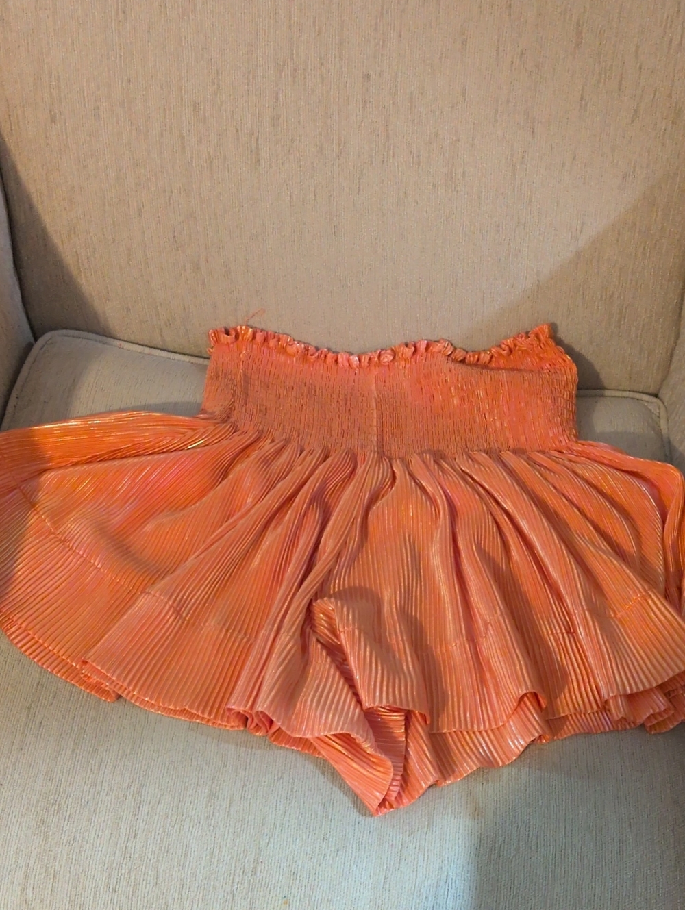 Pleated Peachy Coral Women's Shorts